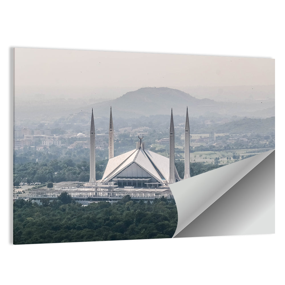 Faisal Mosque Over Margalla Hills Wall Art