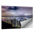 Hong Kong Skyline at Night Wall Art