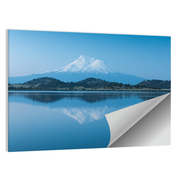 Snowy Mount Shasta Wall Art as a poster print