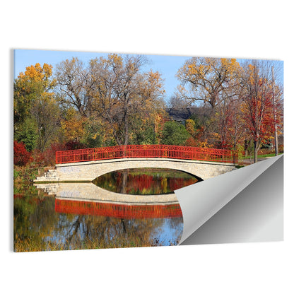 Tenney Park Stone Bridge Reflection Wall Art