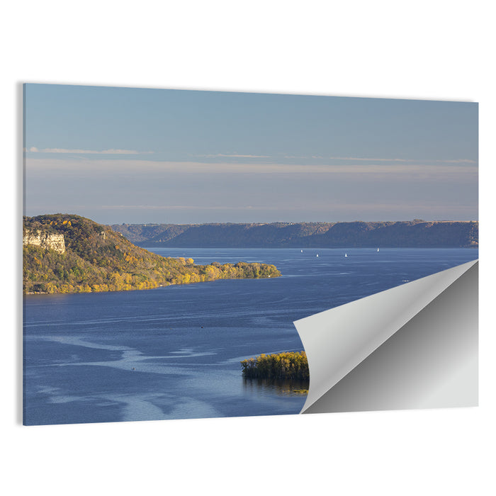 Mississippi River Autumn Panorama Wall Art as a poster print