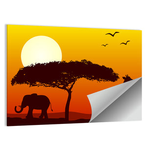 African Forest Sunset Wall Art