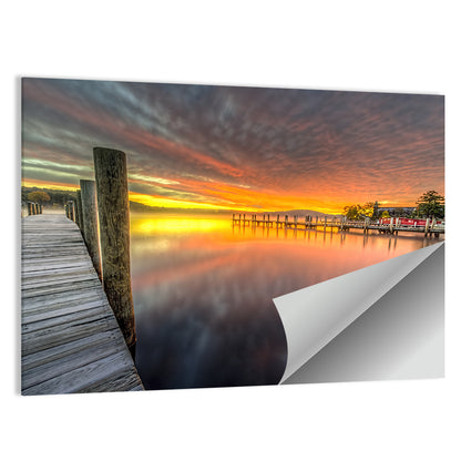 Meredith Bay Pier at Sunrise Wall Art