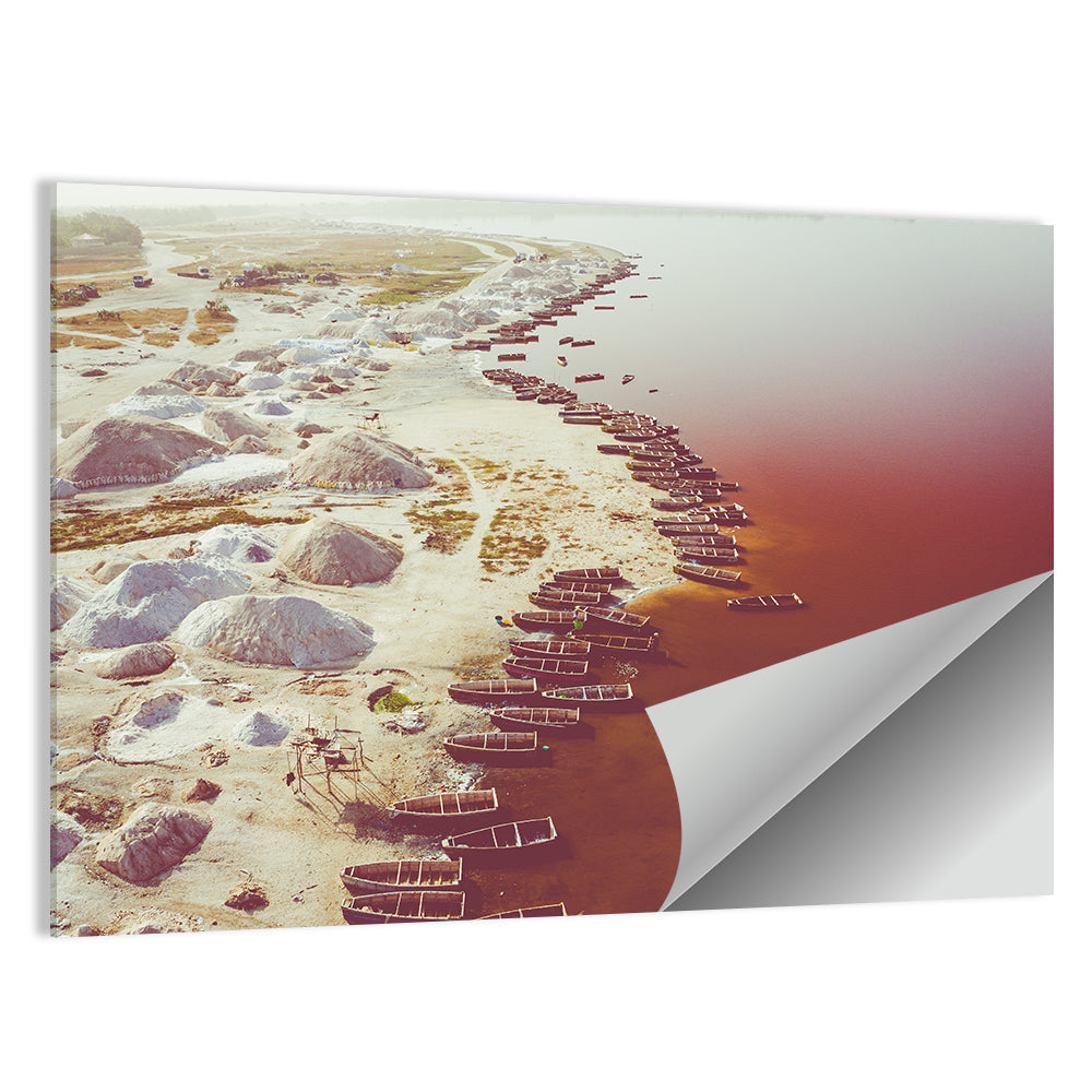 Lake Retba Shoreline Aerial Wall Art