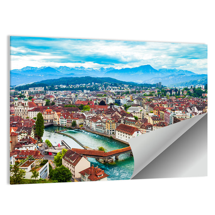 Lucerne Chapel Bridge View Wall Art as a poster print