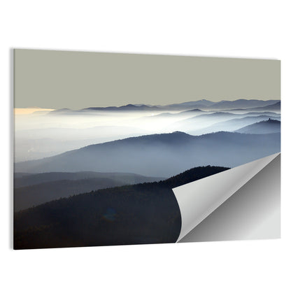 Misty Mountain Silhouette Wall Art