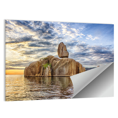 Bismarck Rock at Golden Hour Wall Art