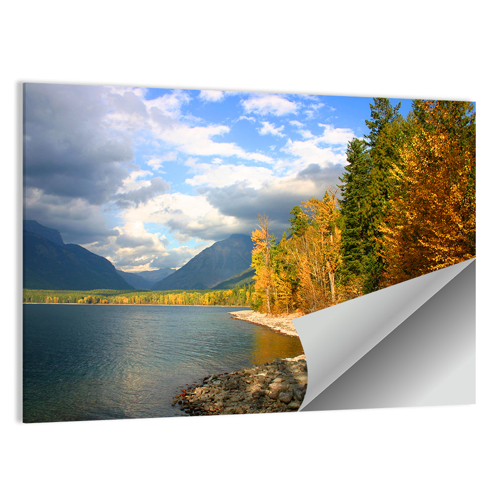 Lake Mcdonald Autumn Shoreline Wall Art
