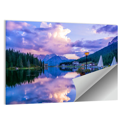 Misurina Lake Twilight Wall Art