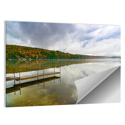 Misty Dock at Lake Squam Wall Art