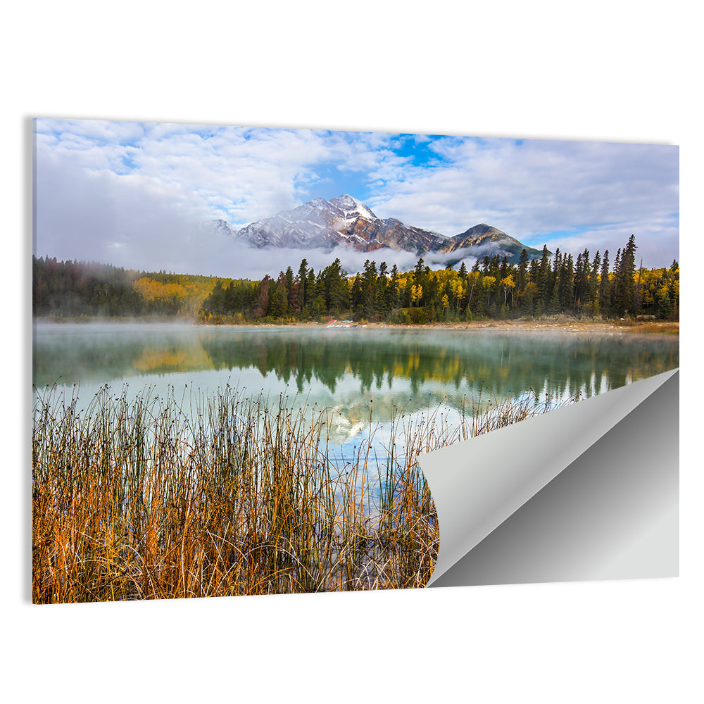 Pyramid Mountain with Golden Grasses Wall Art