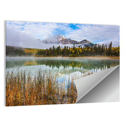 Pyramid Mountain with Golden Grasses Wall Art