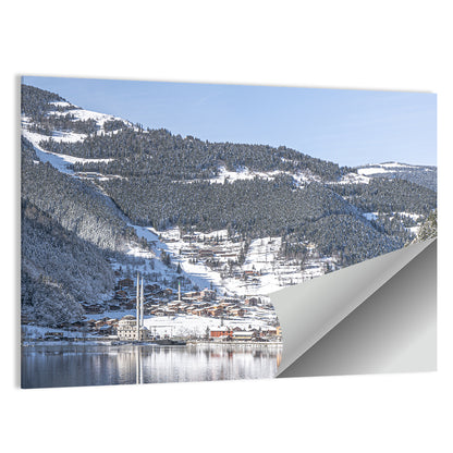 Uzungöl Winter Lake Reflection Wall Art