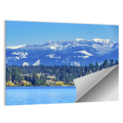 Lake Washington Snow-capped Peaks Wall Art