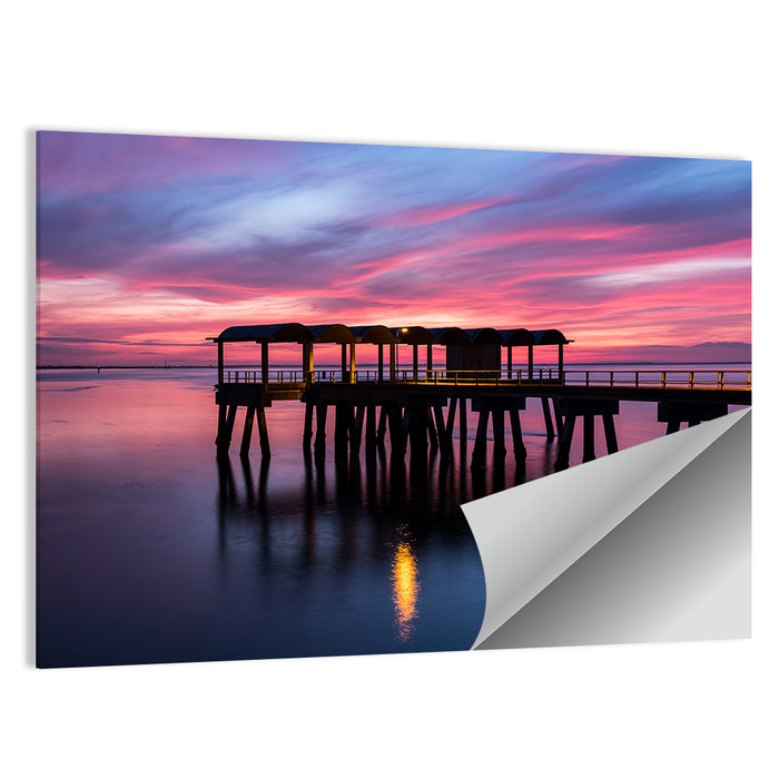 Jekyll Island Dusk Pier Wall Art as a poster print