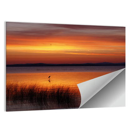 Lake Champlain Sunrise with Heron Wall Art