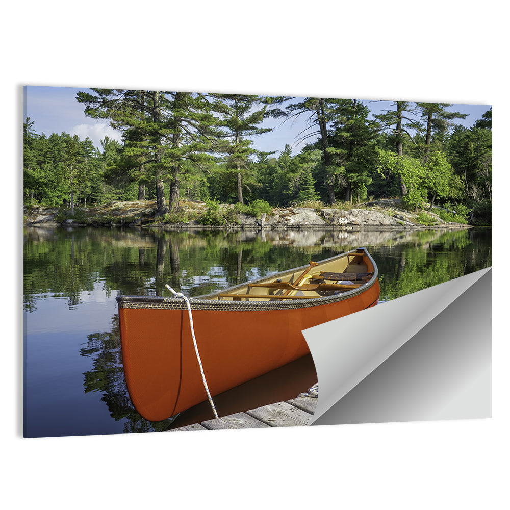 Orange Canoe on Ontario Lake Wall Art
