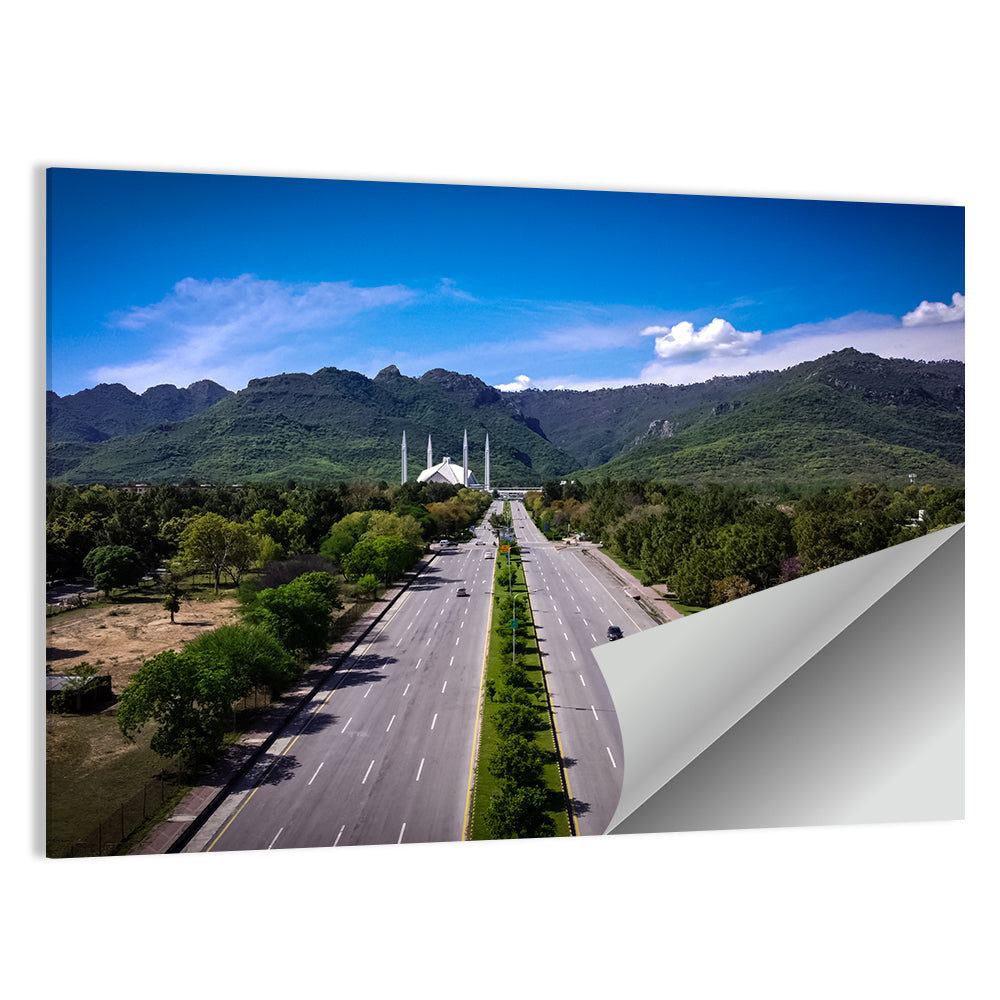 Faisal Mosque Islamabad Wall Art, poster print, landscape