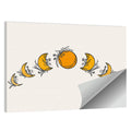 Moon Phases Floral Illustration Wall Art