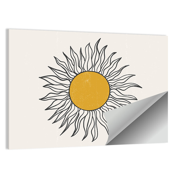 Textured Boho Sun Wall Art as a poster print