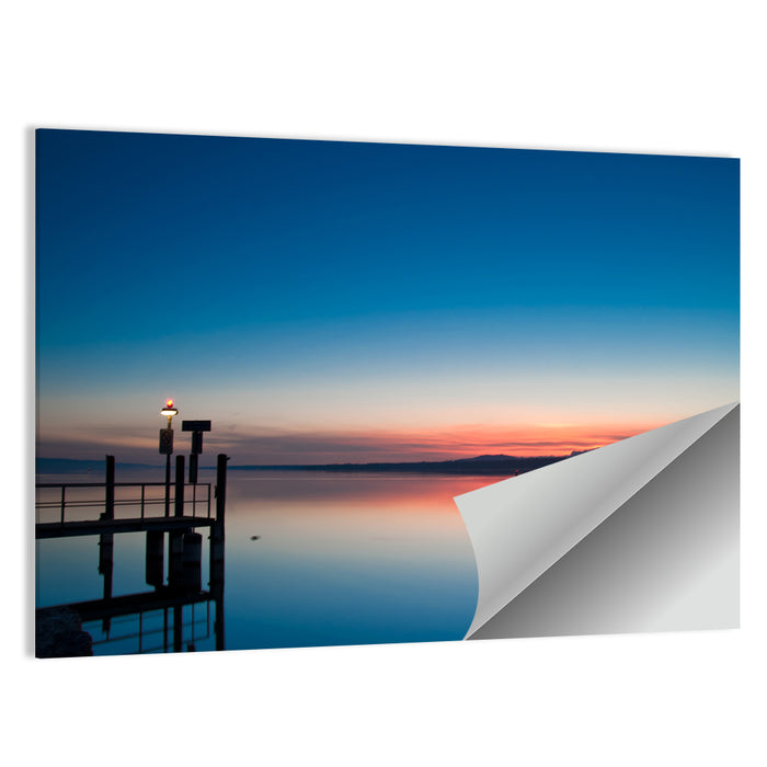 Lake Geneva Sunrise Pier Wall Art as a poster print