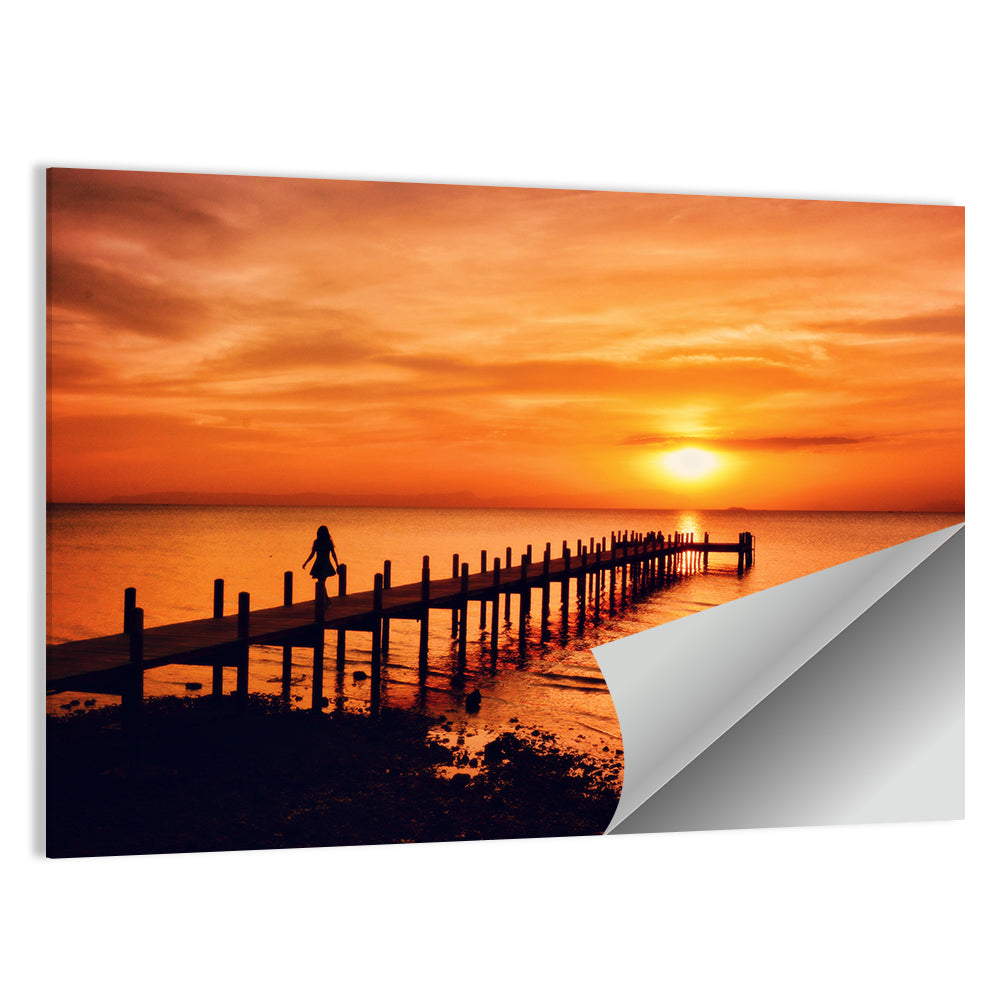 Kampot Pier at Sunset Wall Art
