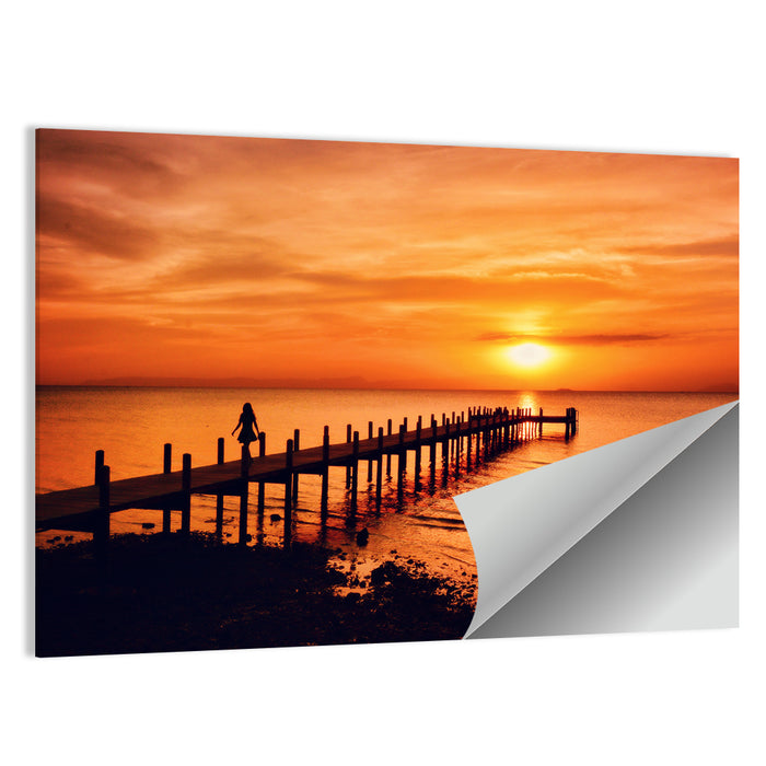 Kampot Pier at Sunset Wall Art as a poster print