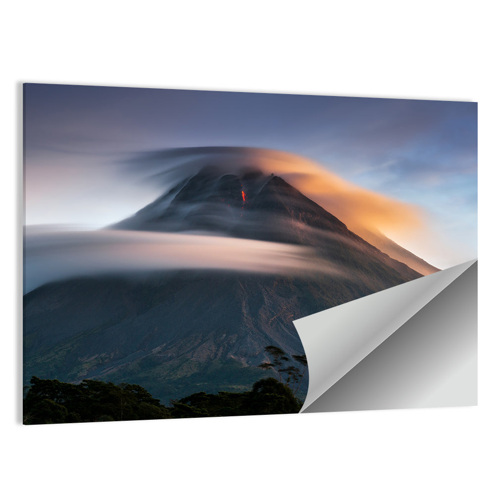 Mount Merapi at Dusk Wall Art