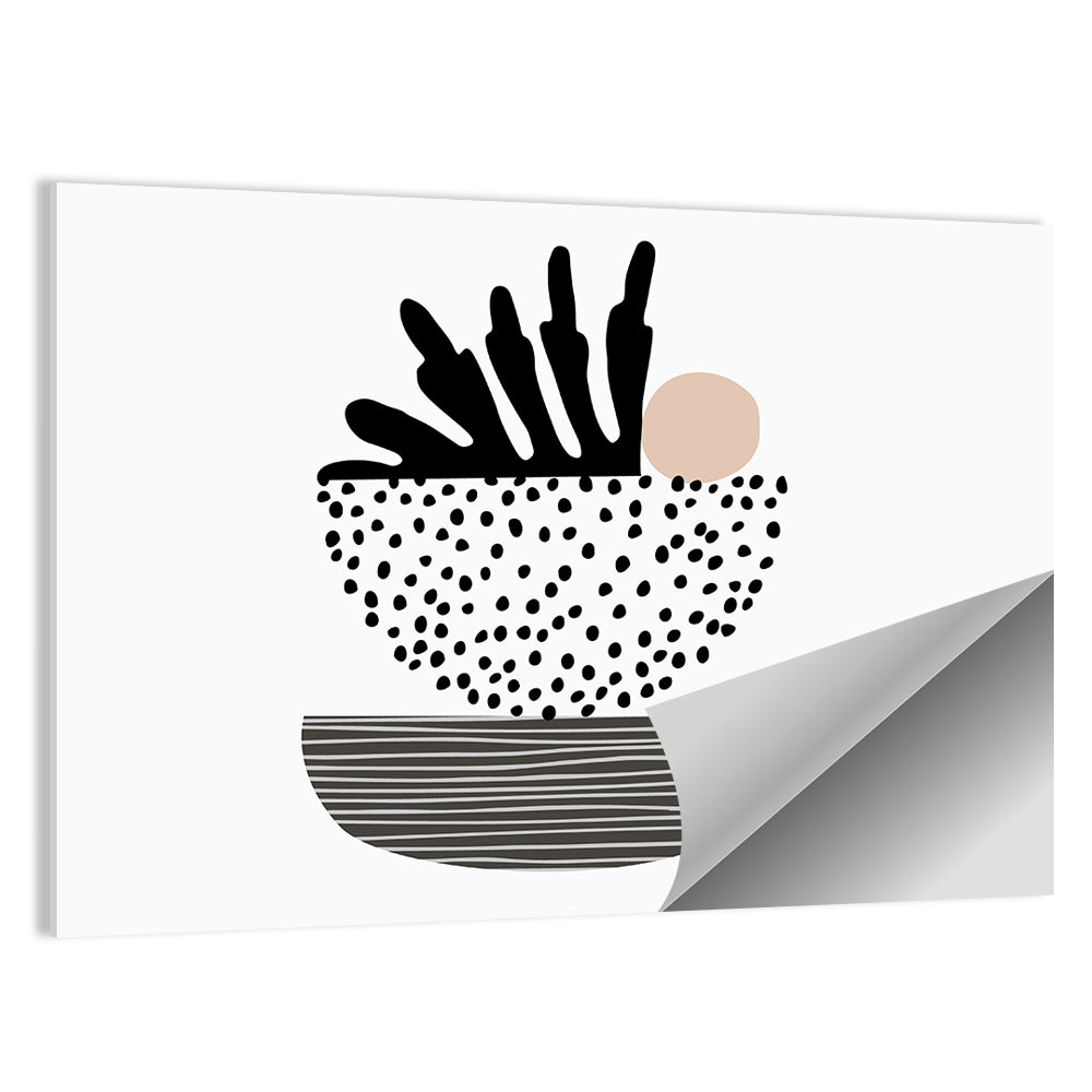 Palm Leaf with Stacked Bowls Wall Art