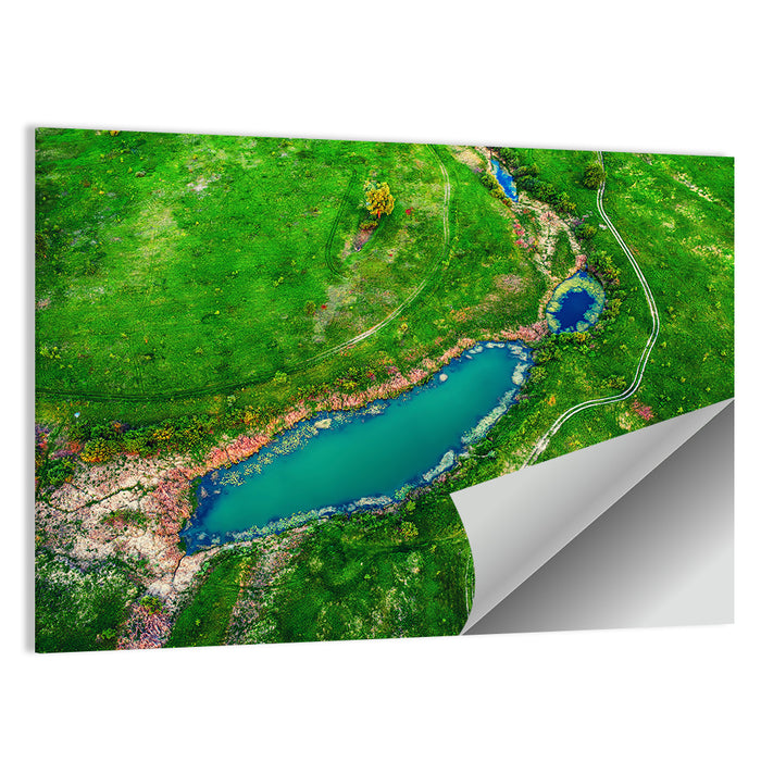 Meadows Lake Aerial Wall Art as a poster print