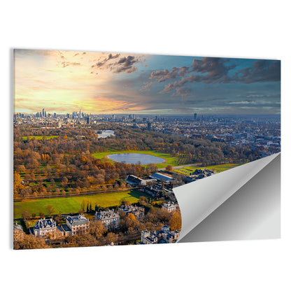 Cloudy Hyde Park Aerial Wall Art