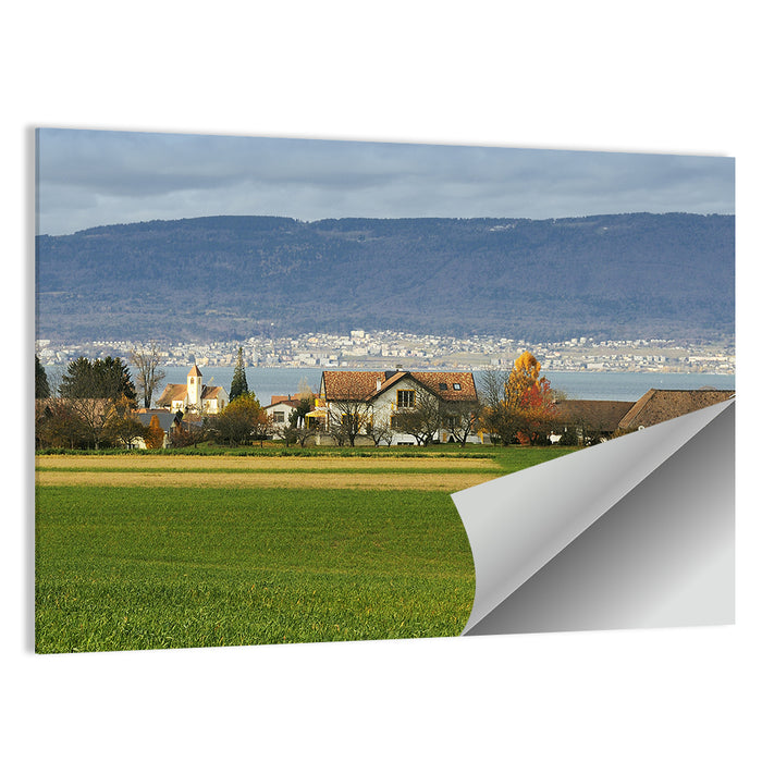 Lake Neuchatel Countryside View Wall Art as a poster print