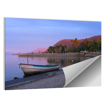Lake Chapala Shoreline at Dusk Wall Art