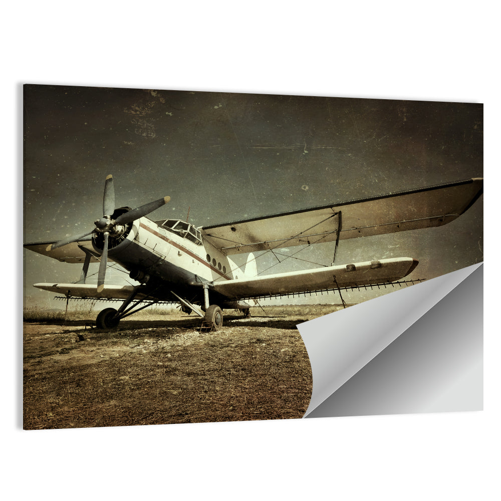 Vintage Military Biplane Wall Art