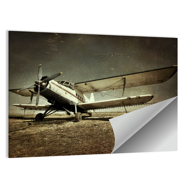 Vintage Military Biplane Wall Art as a poster print