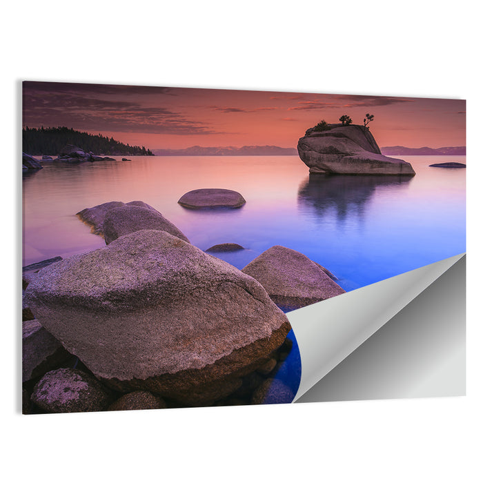 Lake Tahoe Dusk Reflection Wall Art as a poster print