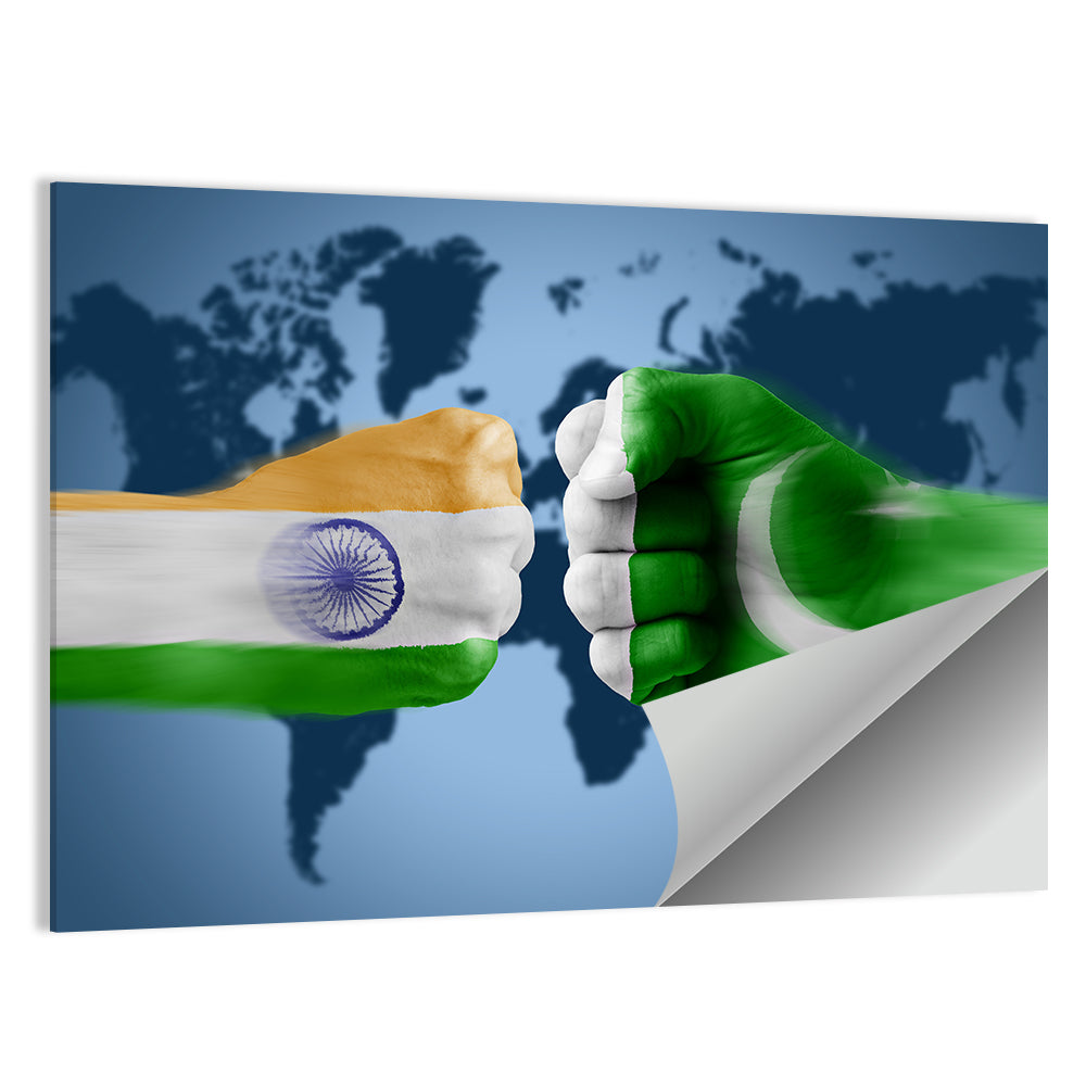 India Vs Pakistan Fight Concept Wall Art