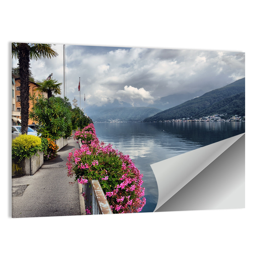 Lake Lugano Floral Walkway Wall Art