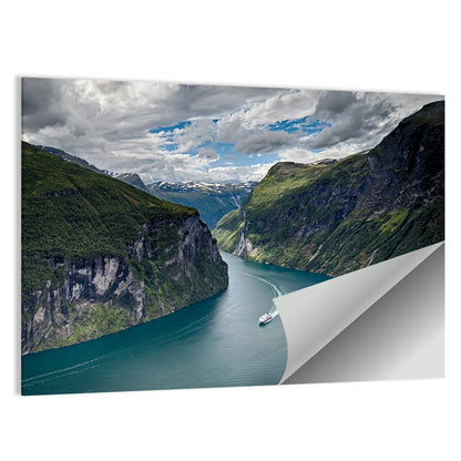 Geirangerfjord Boat Wake Wall Art