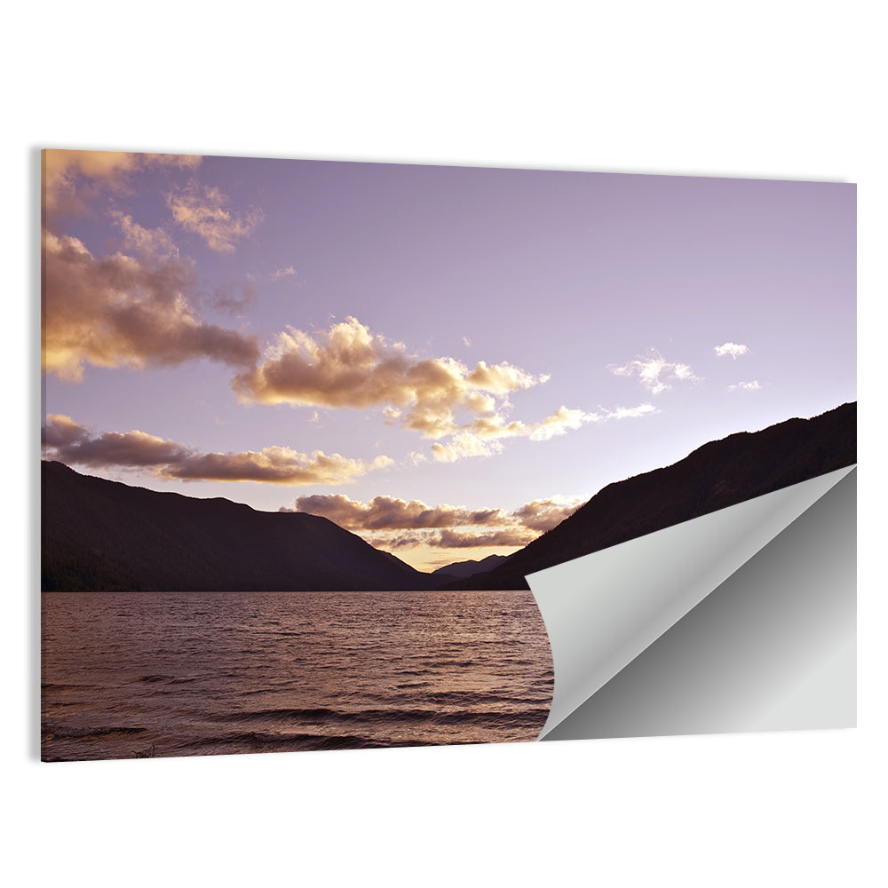 Purple Sunset Over Lake Crescent Wall Art