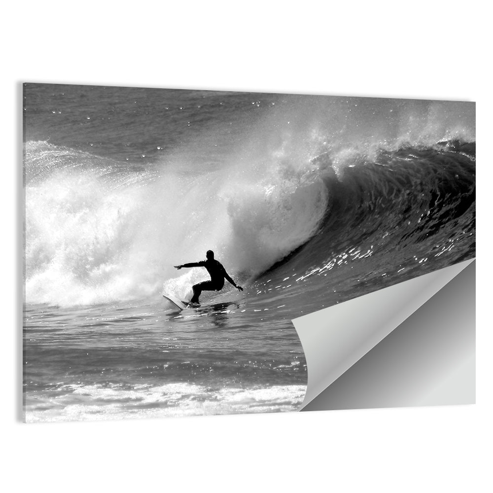 Surfer Riding a Large Wave Wall Art
