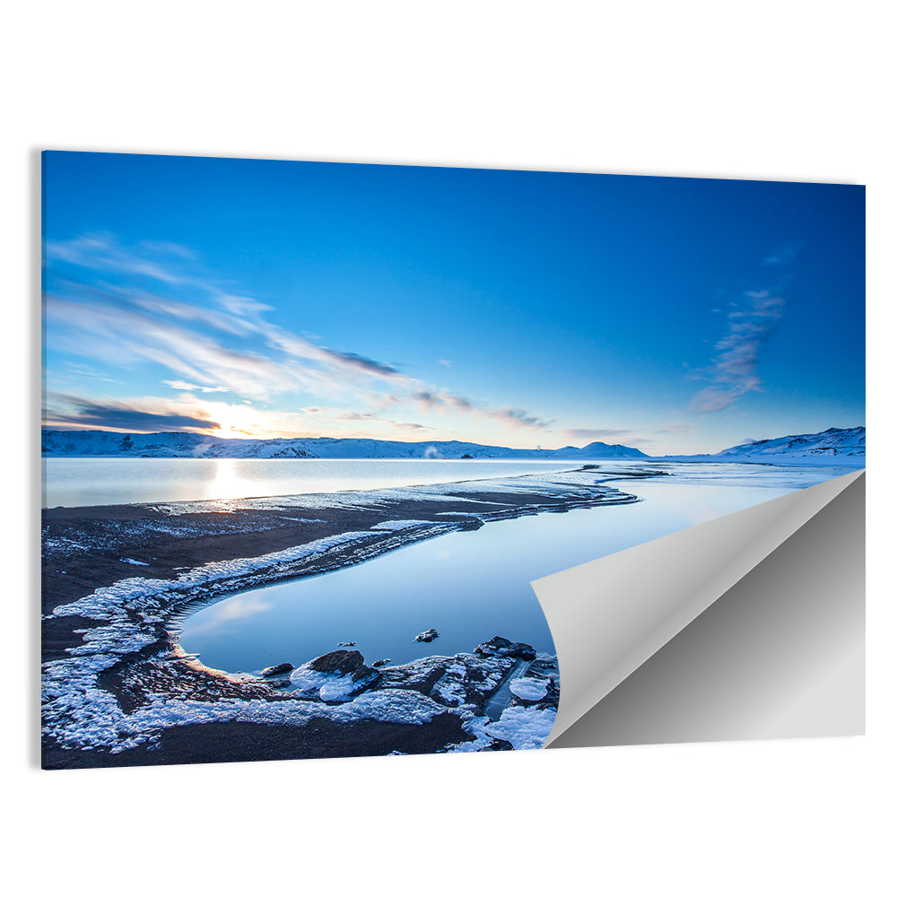 Lake Kleifarvatn Icy Shoreline Wall Art