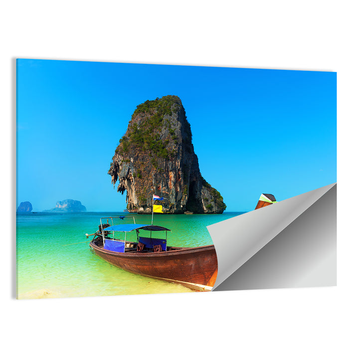 Thailand Long-tail Boat Seascape Wall Art as a poster print