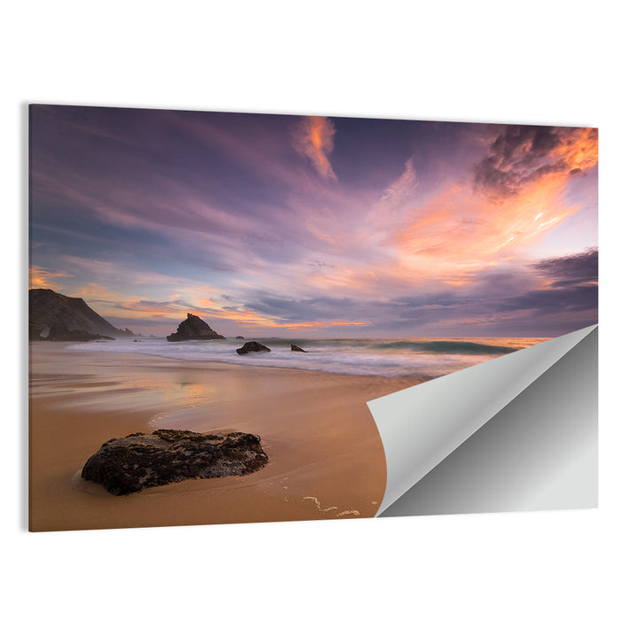 Adraga Beach Sunset Wall Art as a poster print