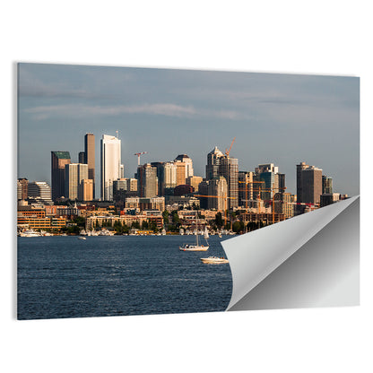 Seattle Skyline at Golden Hour Wall Art