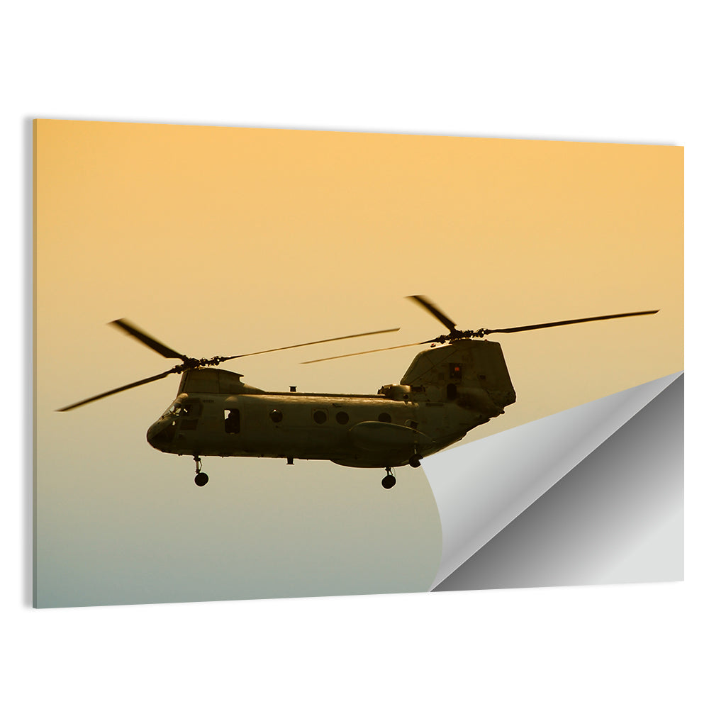 US Apache Helicopter Dawn Profile Wall Art