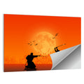 Moonlit Samurai Duel Wall Art