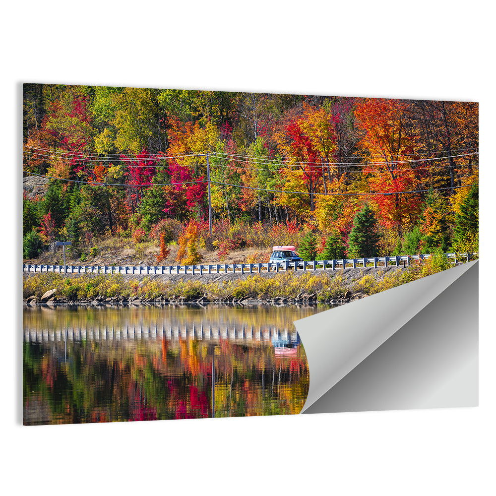 Algonquin Highway 60 Autumn Reflection Wall Art
