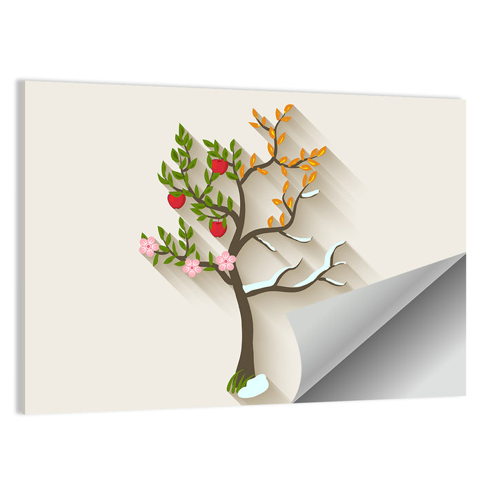 Four Seasons Tree Wall Art as a poster print