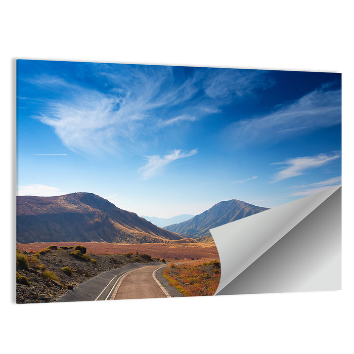 Mount Aso Winding Road Wall Art as a poster print